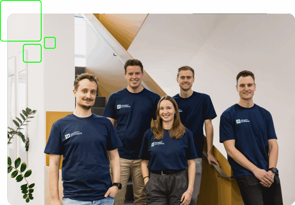 Das Team der IT-Projektschmiede v.l.n.r. Manuel, Florian, Lilly, Simon, Michael